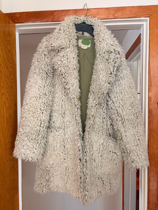 Anthropologie Jackets & Blazers - Anthropologie Grey Teddy Jacket size M